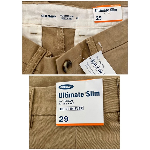 NWT Old Navy Flex Flat Front Khaki Shorts- 29 - Picture 3 of 3
